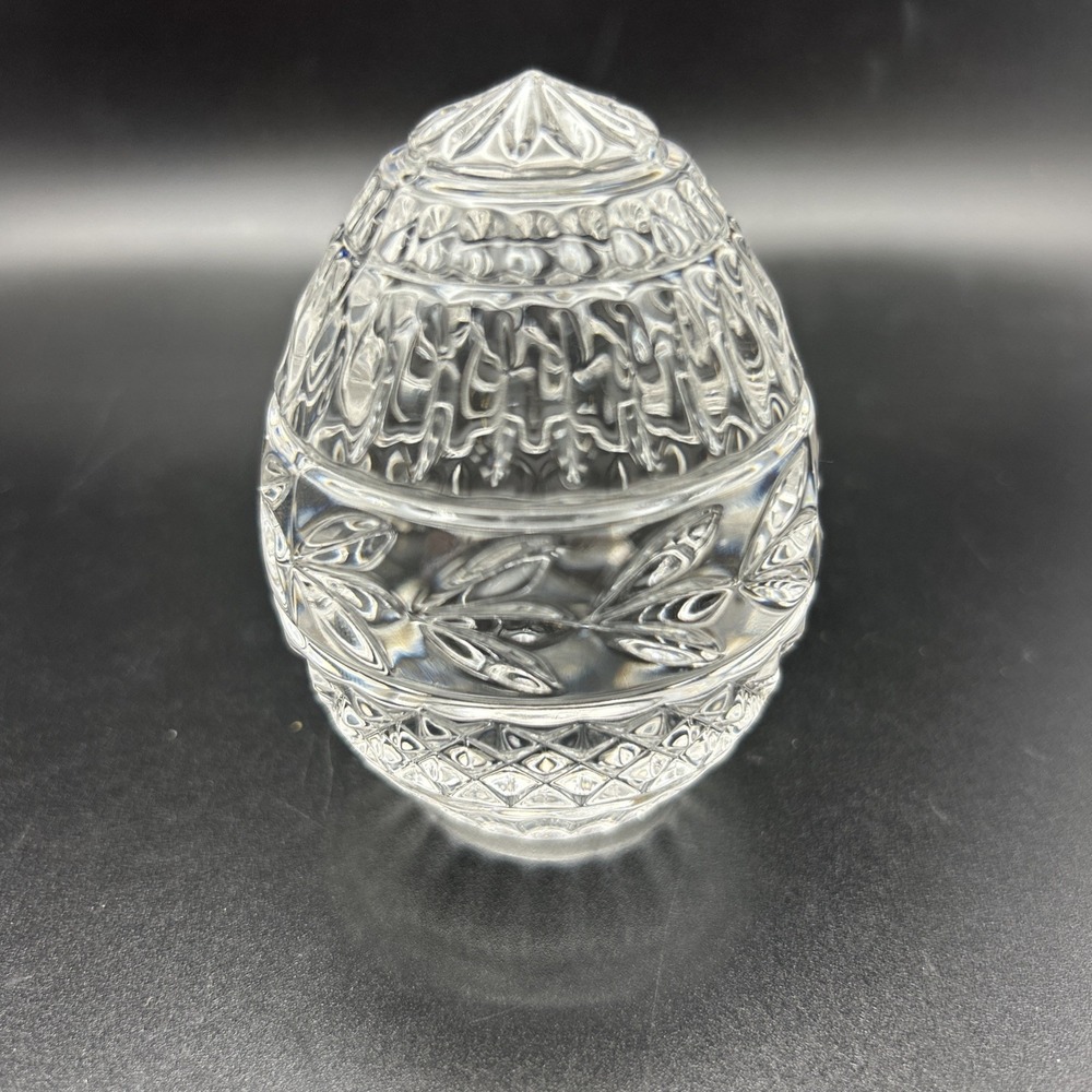 Vintage Franklinโ Mint FM 1988 Crystal Cut Glass Egg Made in Portugal